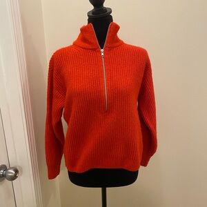 Vince Camuto Vibrant Orange Half-Zip Sweater